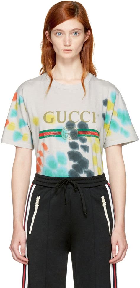 gucci printed tie-dyed cotton-jersey t-shirt